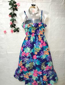 Vibrant Floral Ruffle Dress Size M-L Fix price