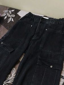 Stylish Black Cargo Jeans