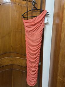 Chic One-Shoulder Ruched Midi Dress