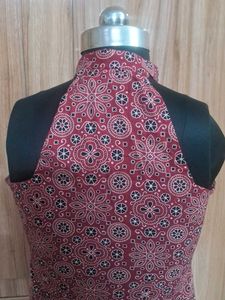 Maroon Ajrak Printed Kurta