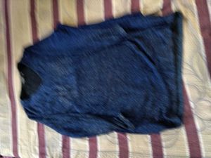 Sparkly Blue V-Neck Top