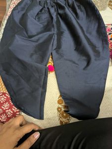 Pink And blue dhoti set