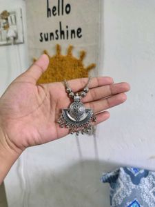Boho Oxidized Silver Tribal Necklace