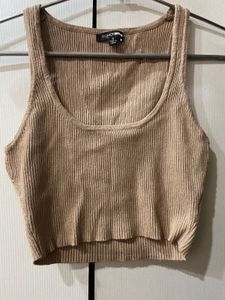 Ribbed Knit Cropped Tank Top