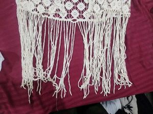 Boho Cream Crochet Fringe Kimono