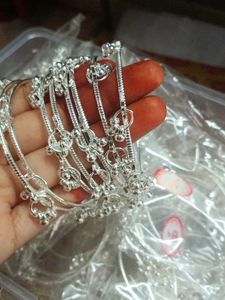 Silver Anklets with Bells