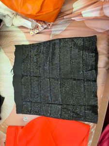 Sparkly Black Mini Skirt