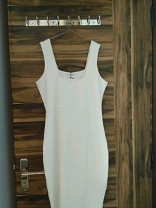 Chic Square Neck Sleeveless White Mini Dress