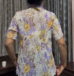 Floral Print Button-Up Blouse