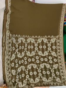 Soft Georgette Saree With Faul Attached