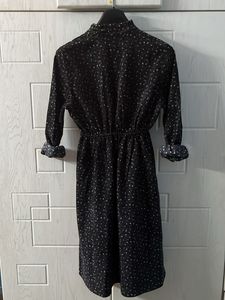 Black Printed Midi Dress