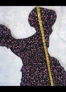 Lolita Floral Puff Sleeve Tiered Dress