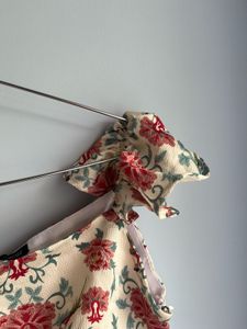 Cream Floral Ruffle Top