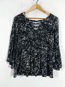 Lily Morgan  Black Printed Top (Women's)