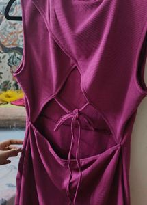 Magenta Mini Dress with Open Back Detail