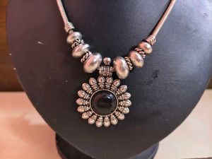 boho silver Necklace &amp; Earring Set
