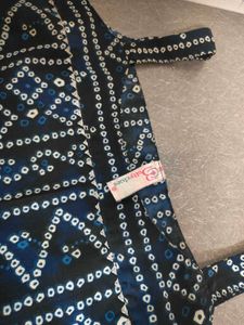 Blue Ethnic Printed Sleeveless Kurta