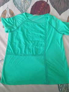 Vibrant Green Embellished Tunic Top