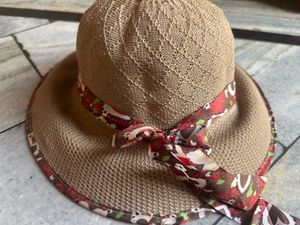 Stylish Woven Hat with Ribbon