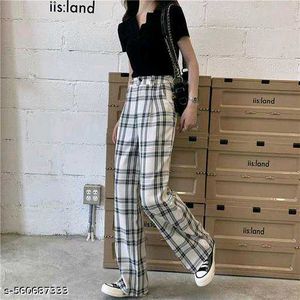 Stylish Plaid Wide-Leg Pants buy 1 get one fre