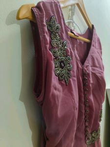Elegant Onion Pink Ethnic Gown with Embellishments