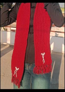 Red crochet Mikasa scarf 🧣