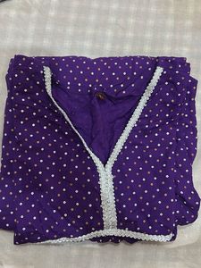 purple bandhani kurta set