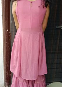 Pink Top and Sharara Set