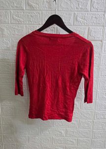 Classic Red V-Neck Cardigan
