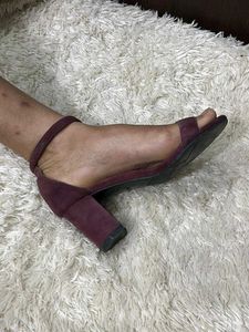 Burgundy Heeled Sandals