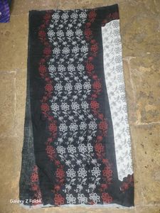 Black &amp; white floral Dupatta