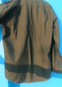 Men's Dark Green Mandarin Collar Shirt