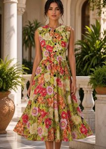 COMBO OF Floral sleeveless Dresses 🌼