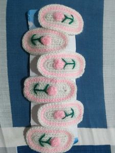 Handmade Crochet Hair Clips Set