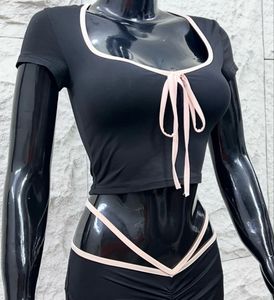 Chic Black Co-ord Set with lil bow detailings