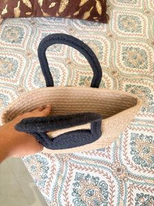 Woven Tote Bag with Rope Handles