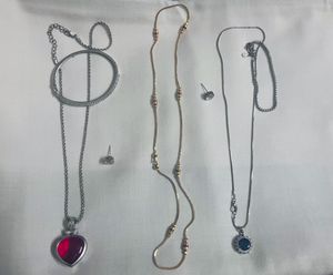 3 Delicate Necklaces and Earrings Set