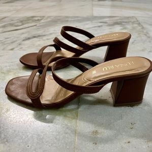 Stylish Brown Strappy Block Heels