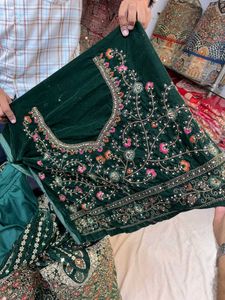 Stunning Teal Embroidered Lehenga Skirt