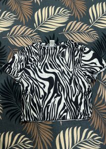 SSS Zebra Print Cropped Top