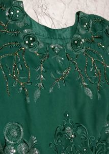 Emerald Green Embellished Kurta