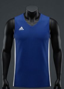 Adidas Blue V-Neck Sleeveless T-Shirt