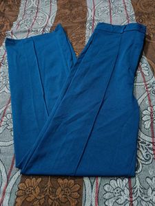 Blue Wide-Leg Trousers