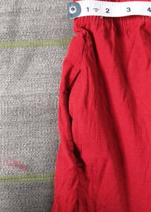 Red Cotton cigarette pant