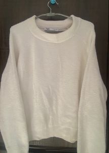 Zara White Oversized Sweater