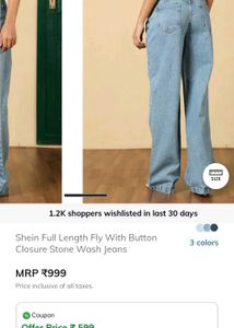 New Stone Wash Wide Leg Jeans