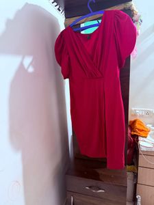 Vibrant Red Wrap Dress