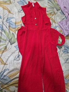 Vibrant Red Jumpsuit