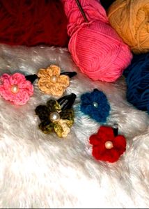 Handmade Crochet Flower Hair Clips