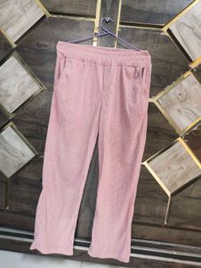 Pink Corduroy Wide Leg Pants